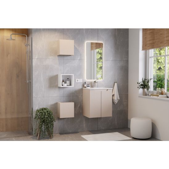 Set armoire Comad Nova Cashmere NOVA CASHMERE 82-50-2D, lavabo Comad Wiki UN-WIKI-MC, NOVA WHITE 89-50
