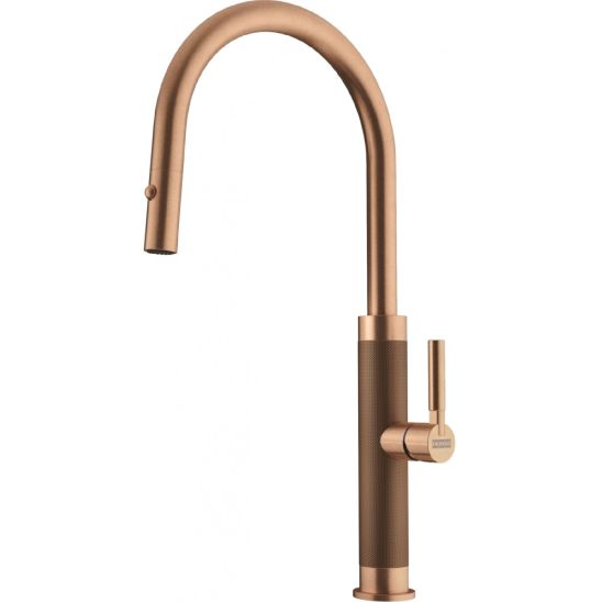 Set mitigeur de cuisine Franke Mythos Masterpiece Pull-Out Spray 115.0711.557, distributeur de savon Franke Atlas 112.0717.104