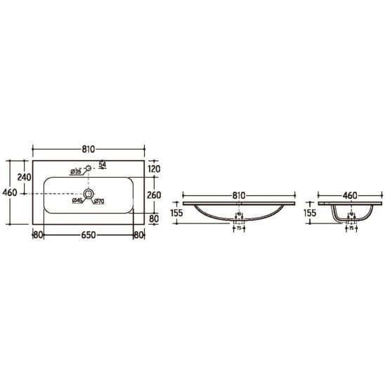 Set armoire Comad Bella Cashmere BELLA CASHMERE 82-80-46-2S, lavabo Comad Fly FLY WHITE GLOSS UM 80-46 DP ( E-8073-80 )