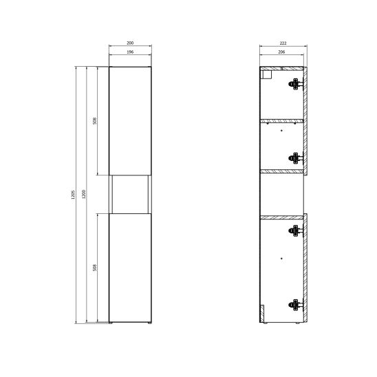 Set habillage de bâti-support Cersanit Larga S164-046, armoire Cersanit Larga S164-048, S164-047, S164-049, S164-051