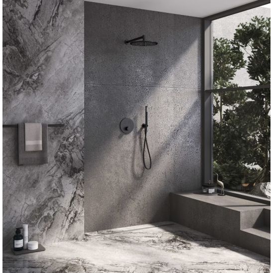 Set mitigeur bain-douche Kronenbach Smart Push 19044002SM, douche à effet de pluie Kronenbach Supra 2.0 153765001904SMN, 01900190KBN, 27409002SMKB, 28276000KBSM, 28628002SMKB, 27500001 KB