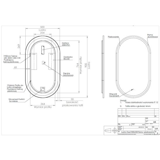 Set miroir Comad Apollo 2 LUSTRO LED CZARNE APOLLO 2 900X500, armoire Comad Adel Oak ADEL OAK 82-60-B-2S, ADEL OAK 80-01-B-1D, NATURE WOTAN 89-140-46 M, UM-6289MAGIC50DP, XILO BLACK 81-01-A