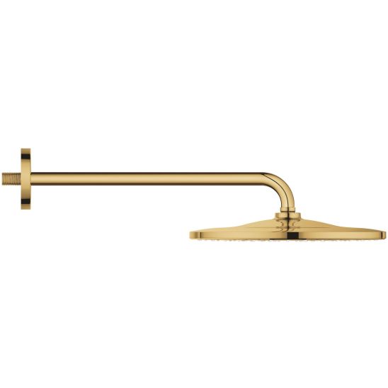 Set douche à effet de pluie avec bras Grohe Rainshower 26558GL0, mitigeur bain-douche Grohe Essence 24058GL1, 26574GL0, 26658GL0, 28362GL1