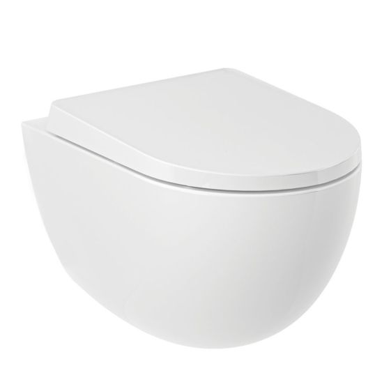 Set cuvette WC avec abattant à descente lente Kludi Resa D 24WCSET43, châssis encastré Kludi Unifix 79300