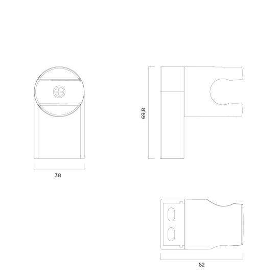 Set mitigeur bain-douche Ksuro 02 13008030, pommeau de douche Ksuro 02 One Click 16004030, 37200300, 19001030