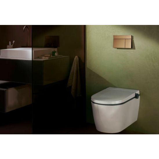 Set bouton de chasse d'eau Hansgrohe Element E 66003140, cuvette de WC Hansgrohe EluPura S 60193450, 01022180, 60148450