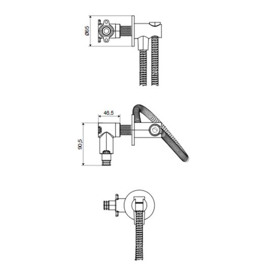 Set mitigeur bain-douche Excellent Pi AREX.1240.02GB, raccord de tuyau avec poignée Excellent Pi AREX.1241GB, AREX.1242GB, AREX.SH.023GB