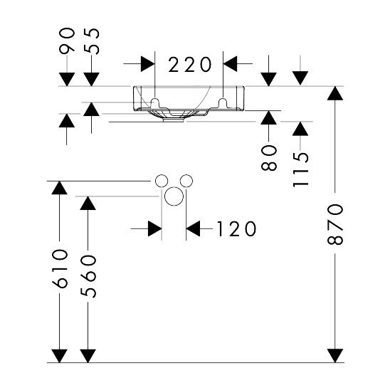 Set armoire Hansgrohe Xilesa E 54244780, lavabo Hansgrohe Xelu Q 60314450