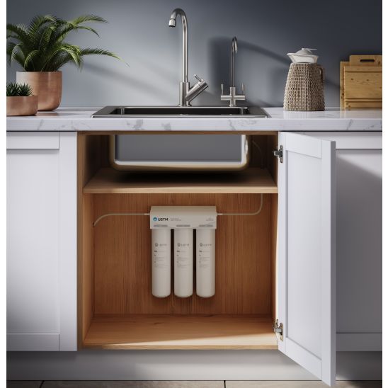 Set usine de traitement de l'eau USTM Grey WS9LCDG, filtre sous évier USTM Ultra ULTRANEWSTYLE