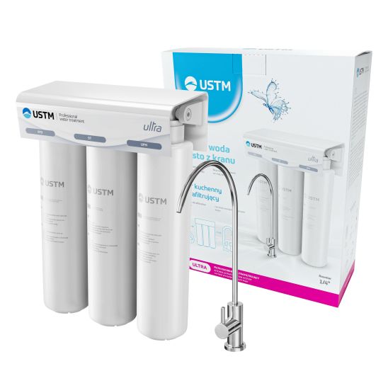Set usine de traitement de l'eau USTM Grey WS9LCDG, filtre sous évier USTM Ultra ULTRANEWSTYLE