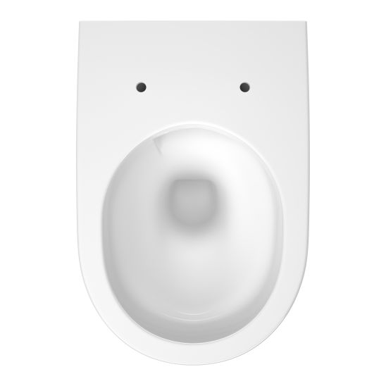 Set cuvette WC avec abattant à descente lente Cersanit Crea S701-927, châssis encastré avec bouton de chasse d'eau Cersanit S701-779