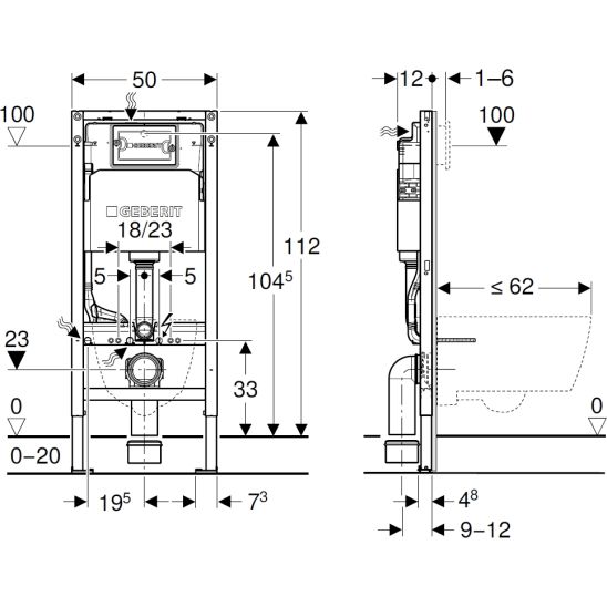 Set cuvette WC avec abattant à descente lente Geberit Selnova Premium 502.793.00.1, châssis encastré Geberit Duofix 111.170.00.2