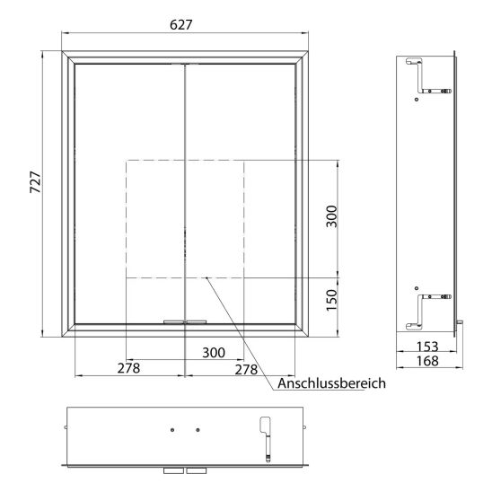 Set armoire Kronenbach Cube 2.0 KB100204CR, cadre pour installation de miroir encastré Kronenbach Cube 2.0 NU1000029NU