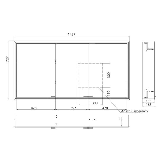 Set armoire Kronenbach Cube 2.0 KB100213CR, cadre pour installation de miroir encastré Kronenbach Cube 2.0 NU1000034NU