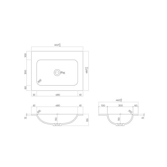 Set armoire Oltens Lun 60032300, lavabo Oltens Kalla 40207000