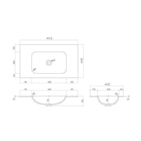 Set armoire Oltens Lun 60028000, lavabo Oltens Kalla 40210000