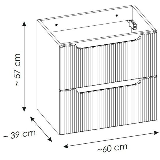 Set armoire Comad Nova Coast Evoke NOVA COAST EVOKE 82-60-40-2S, lavabo Comad Sky 3 SKY 3 60CM DP (E-8099-3-60)