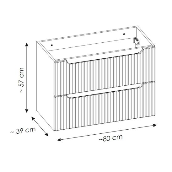 Set armoire Comad Nova Coast Evoke NOVA COAST EVOKE 82-80-40-2S, lavabo Comad Sky 3 SKY 3 80CM DP (E-8099-3-80)
