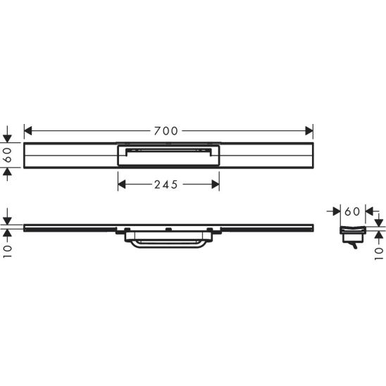 Set élément extérieur d’évacuation Hansgrohe RainDrain Flex 56043000, kit de montage Hansgrohe uBox Universal 1000180
