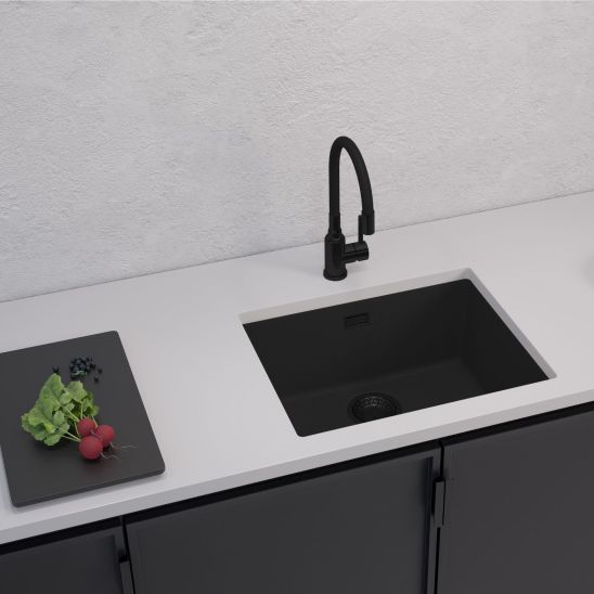 Set évier en granit Alveus Cadit 1148158, mitigeur de cuisine Alveus Flexa 1147056