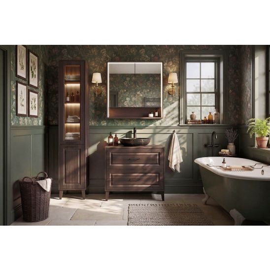 Set armoire Comad Dorothy Ristretto DOROTHY RISTRETTO 82-80-46-2S, lavabo Comad Mona UN-MONA-MB12, RISTRETTO 89-80-46 M