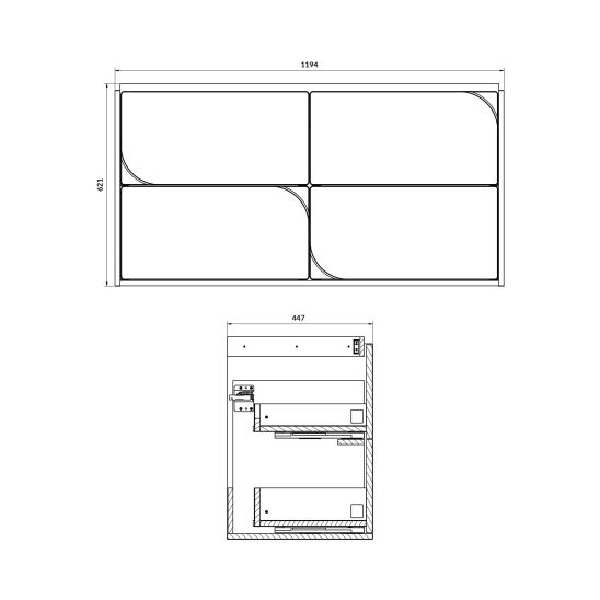 Set armoire Cersanit Crea II S1058–028, lavabo Cersanit Crea K673-006