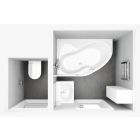 Set baignoire d’angle Ravak Rosa 95 C551000000, siphon de baignoire Ravak X01305, GPX2240140