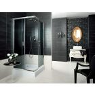 Set cabine de douche Deante Funkia KYC_041K, receveur de douche carré Deante Corner KTC_041B, NHC_025C