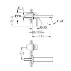Set mitigeur de lavabo Grohe Eurocube 19895000, élément encastré Grohe 23200002