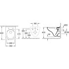 Set ensemble Combi-Pack avec abattant Villeroy & Boch O.Novo 5688HR01, châssis encastré avec bouton et joint Oltens Triberg 58300100