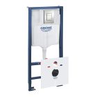 Set châssis encastré avec bouton de chasse d'eau Grohe Rapid SL 39449000, cuvette WC avec abattant à descente lente Grohe Bau Ceramic 39351000