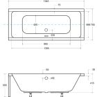 Set baignoire rectangulaire Besco Quadro #WAQ-155-PK, habillage de baignoire Besco Quadro #OAQ-155-PK