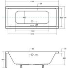 Set baignoire rectangulaire Besco Quadro #WAQ-175-PK, habillage de baignoire Besco Quadro #OAQ-175-PK