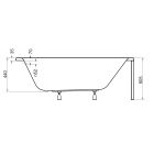 Set baignoire d’angle Besco Luna #WAL-150-NP, habillage de baignoire Besco Luna OAL-150-NP