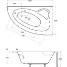 Set baignoire d’angle Besco Natalia #WAN-150-NP, habillage de baignoire Besco Natalia OAN-150-NP