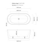 Set baignoire autoportante Oltens Inga 12007000, couvercle en liège Oltens 09002800