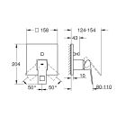 Set mitigeur bain-douche Grohe Eurocube 24062000, douche à effet de pluie Grohe Vitalio Comfort 26695000, 26405000, 35600000, 27851000