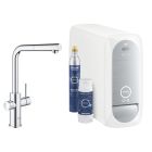 Set kit de démarrage avec mitigeur de cuisine Grohe Blue 31539000, évier en acier inoxydable Grohe K700 31726SD0