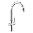 Set mitigeur de cuisine avec filtre Grohe Blue 31455001, évier en acier inoxydable Grohe K700 31726SD0