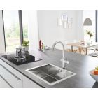 Set mitigeur de cuisine avec filtre Grohe Blue 31455001, évier en acier inoxydable Grohe K700 31726SD0