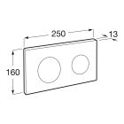 Set châssis encastré Roca Duplo One A890070020, bouton de chasse d'eau Roca PL A890189001