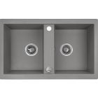 Set évier en granit Laveo Barbados SBB520T, mitigeur de cuisine Laveo Daru BLD069D