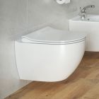 Set cuvette WC avec abattant à descente lente Cersanit Zen S701-428, châssis encastré avec bouton de chasse d'eau Cersanit S701-779
