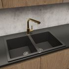 Set évier en granit Oltens Gravan 72400300, mitigeur de cuisine Oltens Myvat 35205100