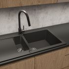 Set évier en granit Oltens Gravan 72300300, mitigeur de cuisine Oltens Myvat 35205800