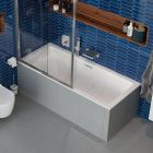Set baignoire rectangulaire Excellent Heaven Slim WAEX.HEV18WHS, siphon de baignoire Excellent Flow ARIN.FLOW.GL