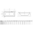 Set baignoire rectangulaire Excellent Heaven Slim WAEX.HEV18WHS, siphon de baignoire Excellent Flow ARIN.FLOW.CR