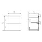 Set armoire Cersanit Moduo S590-011-ECO, lavabo Cersanit Moduo K116-009-ECO