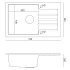 Set évier GraniteQ Quadron Peter HCQP7850SZK, mitigeur de cuisine Quadron Kate 3623500_GR, MFS1001GR