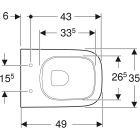 Set cuvette de WC Geberit Smyle 500.379.01.1, châssis encastré Geberit Duofix 111.170.00.2, 500.240.01.1